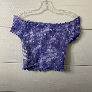 PacSun Kendall and Kylie tie dye blue crop top